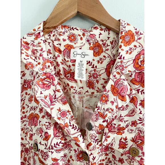 Jessica Simpson | NWT | Printed Floral Linen Blend Romper | Sz M - Picture 3 of 10